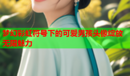 梦幻彩虹符号下的可爱男孩头像绽放无限魅力