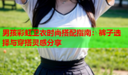 男孩彩虹卫衣时尚搭配指南：裤子选择与穿搭灵感分享