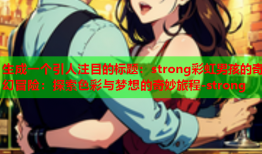 生成一个引人注目的标题：strong彩虹男孩的奇幻冒险：探索色彩与梦想的奇妙旅程-strong